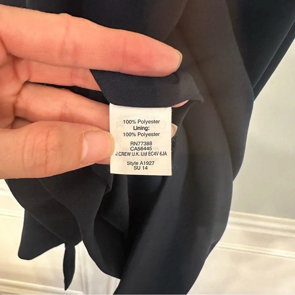 J Crew Women’s Scalloped V Neck Navy Blue Dress Size 2 - Picture 5 of 7